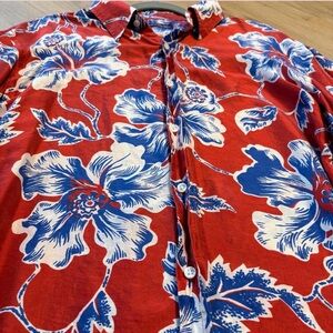 Rare Vintage Ralph Lauren Silk Floral Button Up